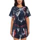 thumbnail image 1 of Balery Bulldog with Forest Flag Conjunto de Pijama para Mujer con Estampado, Dos Piezas de Manga Corta y Shorts, Ropa de Dormir Suave con Cuello Redondo y Bolsillos-Small, 1 of 6