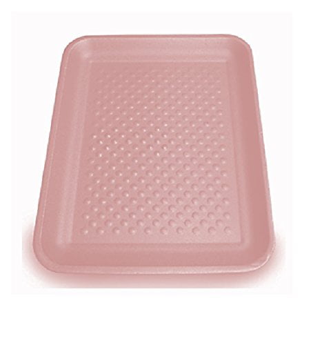 CKF 1SP #1S Pink Foam Meat Trays Frozen Food Trays 100-Piece 