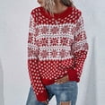thumbnail image 2 of Suéteres de Navidad Para Mujer, Suéter de Moda, Manga Larga, Cuello Redondo, Tendencia Suelta, Tops, Blusa de Copo de Nieve, Suéter de Punto Odeerbi ODB196934, 2 of 5