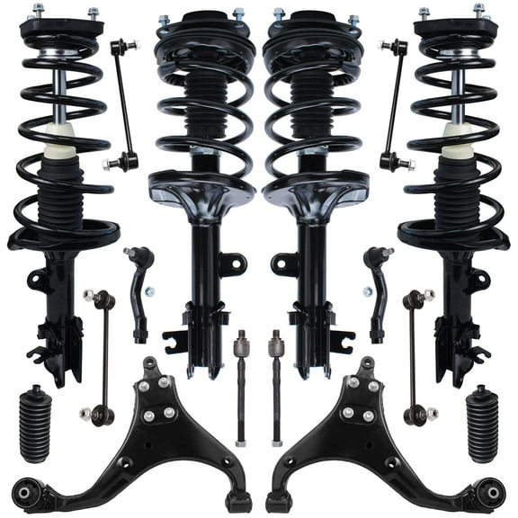 Detroit Axle - Front Rear Struts Lower Control Arms Suspension Kit Replacement for 2005-2009 Hyundai Tucson Kia Sportage
