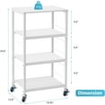 thumbnail image 4 of 4 Tier Side Table Organizer Cart with 4 Wheels White, 4 of 4