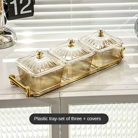 

New Dried Fruit Plate Transparent Round Fruit Plate Snack Dish Living Room Coffee Table Nut Candy Snack Fruit Tray fruit bowl