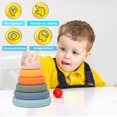 thumbnail image 2 of Bebé apilamiento anidación círculo juguete construcción suave anillo apilador mordedor Montessori juguete sensorial con número forma de fruta kaili Sencillez, 2 of 5