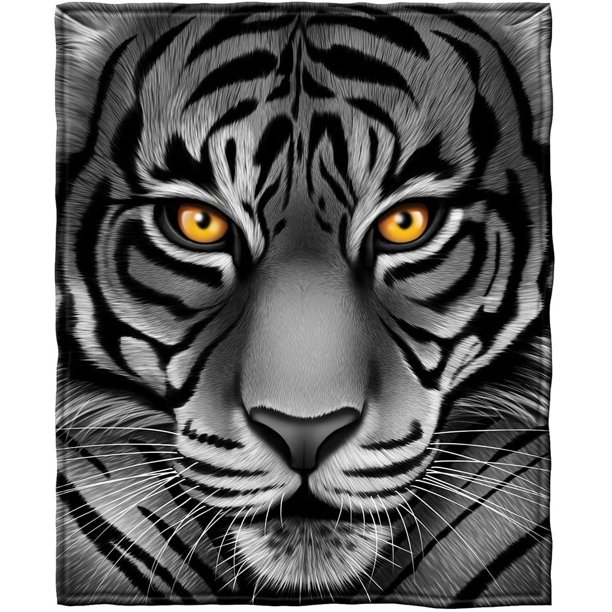 Dawhud Direct White Tiger Face Super Soft Plush Fleece Throw Blanket Walmart Com Walmart Com