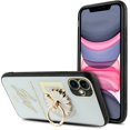 thumbnail image 3 of for iPhone 12 / 12 Pro 6.1 inch Ring Cute Glitter Phone Case Slip Guard Grids Pattern Kickstand Hybrid Slim Shock Bumper Cover, 3 of 4