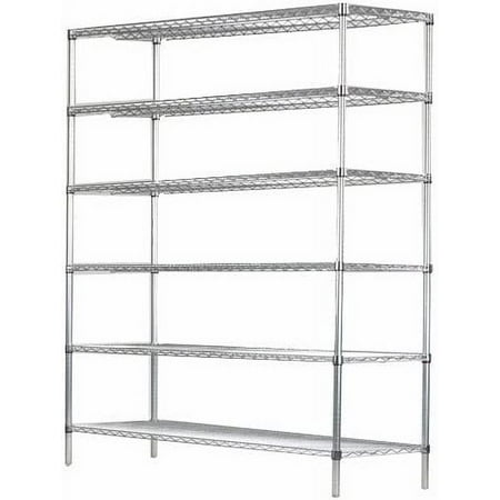 

18 Deep x 36 Wide x 63 High 6 Tier Stainless Steel Wire Starter Shelving Unit