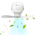 thumbnail image 1 of Ventilador techo portátil LED recargable para ventilador pequeño ventilador techo (1) [Blanco - Modelo enchufable] nocturna + control remoto, 1 of 9