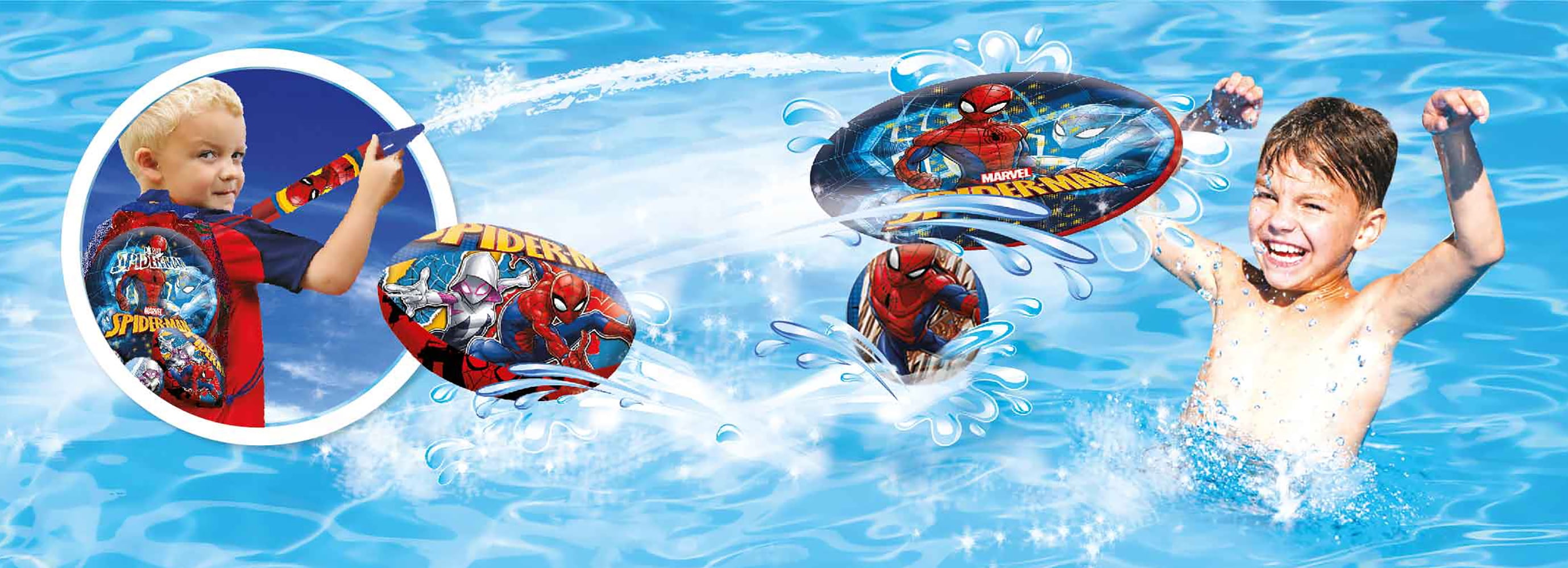 Spider Man Splash & Blast Fun Pool Toy Set, for Child Ages 3+
