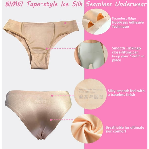 BIMEI Tuck Tape Brief Avoid Camel Toe Hidden Gaff Shaping Underwear Silky  Smooth Tucking For Women,Transgender,Crossdresser,Men,Beige,L 