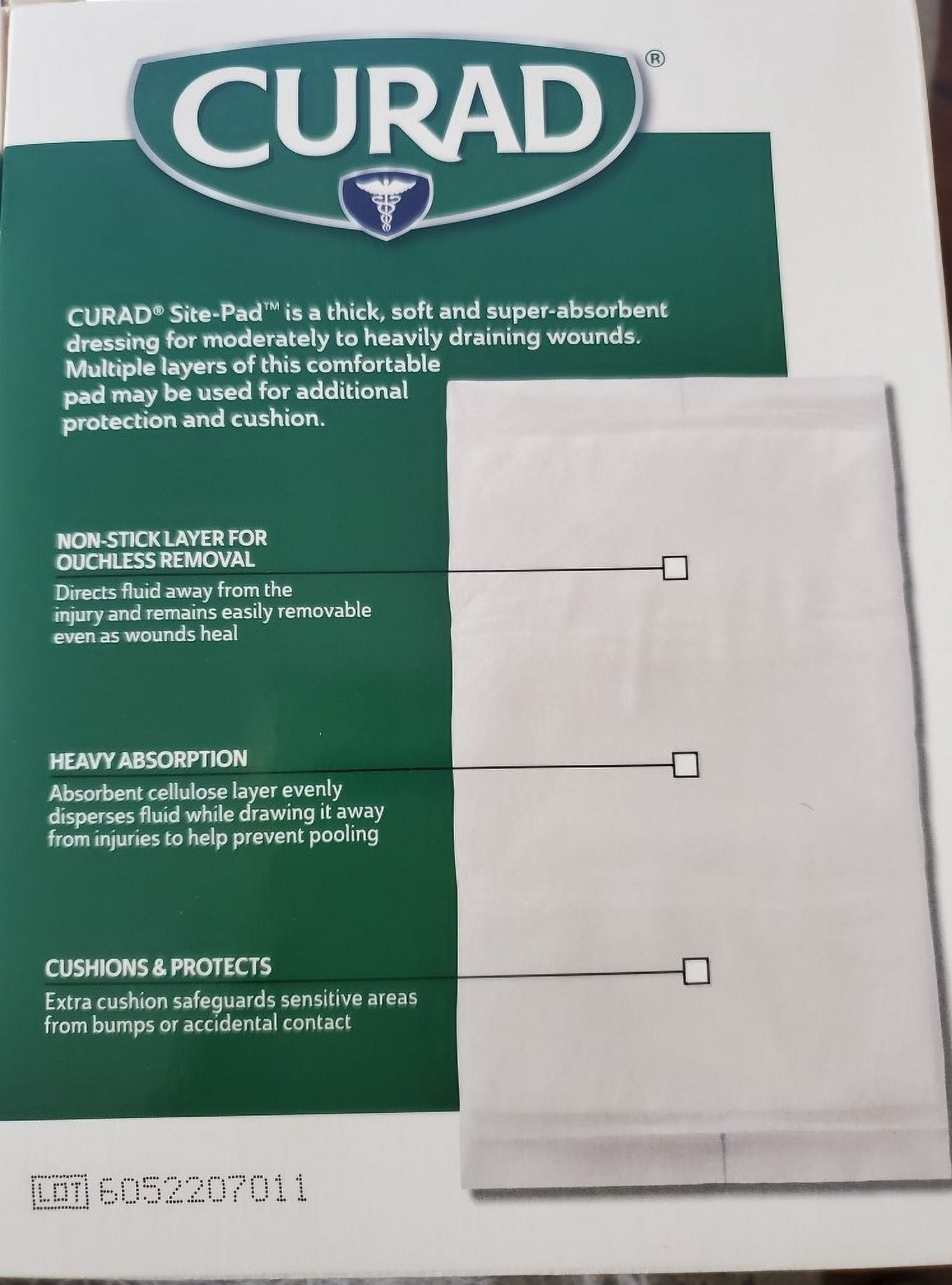 Curad Sterile Surgical Dressing Sitepads, Size: 5 X 9 In - 12 Ea, 3 Pack
