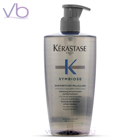 Kerastase Symbiose Bain Purete Anti-Pelliculaire | Purifying Anti-Dandruff Shampoo with Pump for Oily Sensitive Scalp, 500ml