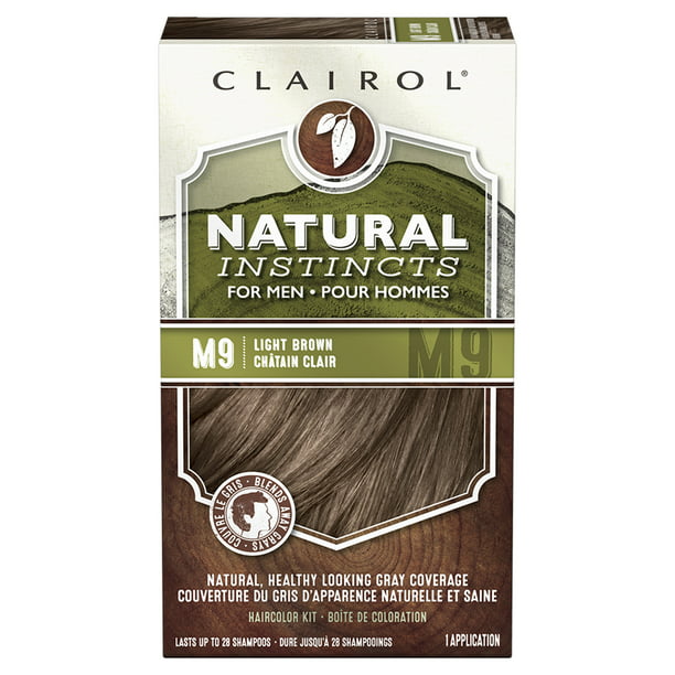 Clairol Natural Instincts Demi-Permanent Hair Color Creme for Men, M9 Light  Brown, 1 Application, Hair Dye 
