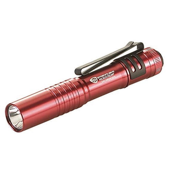 Streamlight 66323 MicroStream Ultra-Compact .. Aluminum body Flashlight with .. AAA Alkaline Battery - .. 45 Lumens, Red