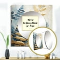 thumbnail image 3 of Designart "Symphony of Breezy Blue and Golden Ferns III" Ferns Square Mirror For Wall Decor - Large Blue Square Mirror Printed Wall Decor - Modern Square Living Room Mirror, 3 of 5