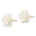 thumbnail image 2 of FB Jewels 14K Yellow Gold 10mm White Mother of Pearl Flower Design Post Stud Earrings, 2 of 3