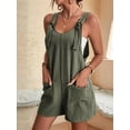 thumbnail image 3 of Women'S Summer Fashionable Short Jumpsuits, Casual Sleeveless Jumpsuits with Pockets  Green XXL, 3 of 7