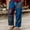 Dark Blue, variant on Men's Lightweight Printed Trousers Drawstring Elastic Waist Pockets for Gardening