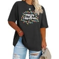 thumbnail image 2 of Womens Plus Size Christmas Tshirt Merry Christmas Graphic Short Sleeve Crewneck Tees Loose Fit Casual Fashion Tops, 2 of 3