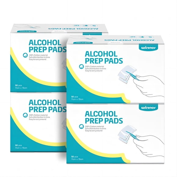 Toallitas con alcohol Winner, 4 capas, 70% alcohol isopropílico, 200 unidades