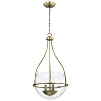 Nuvo Lighting Amado 3 Light Pendant - 14 Inches - Vintage Brass Finish - Clear Glass - Vintage Brass