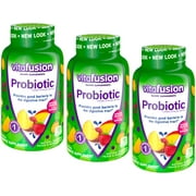 3 Pack Vitafusion Probiotic Gummy Supplement Raspberry Peach Mango 70 Gummies