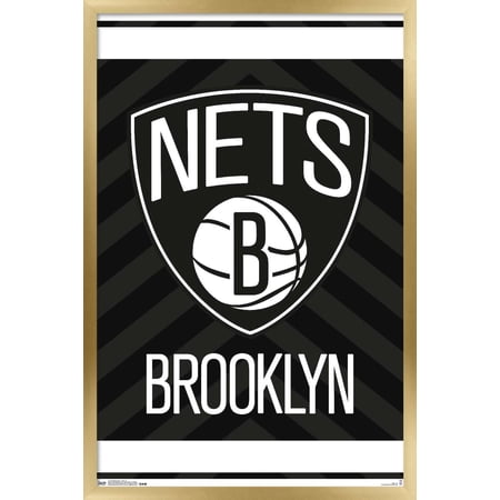 NBA Brooklyn Nets – Logo 15 Wall Poster 14.725 x 22.375 Framed