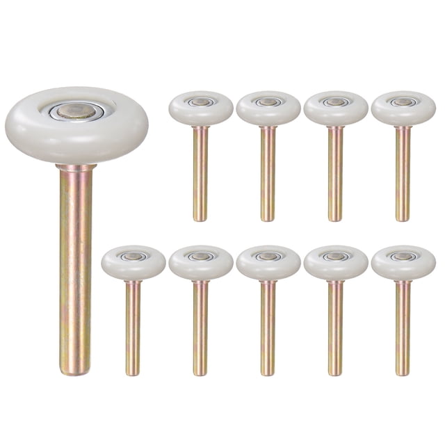 Unique Bargains 10 Packs 1.8' Rouleaux de Porte de Garage en Nylon pour 2' Piste, 3.3' Roues de Porte de Garage Tige, 6200zz Roulement 11 Boules, Blanc