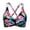 Blue, variant on Plus Size Swimwear Women's Tropical Print Cross Strap Adjustable Bikini Top S-XXL