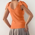 thumbnail image 5 of XIAOCHA Womens Bow Tie Shoulder Tank Top Sleeveless V Neck Pullover Top Soft Sweet Casual Tops, 5 of 6