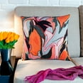 thumbnail image 2 of Boho Style Floral Printed Cotton Embroidered Square Decorative Pillow, 2 of 7