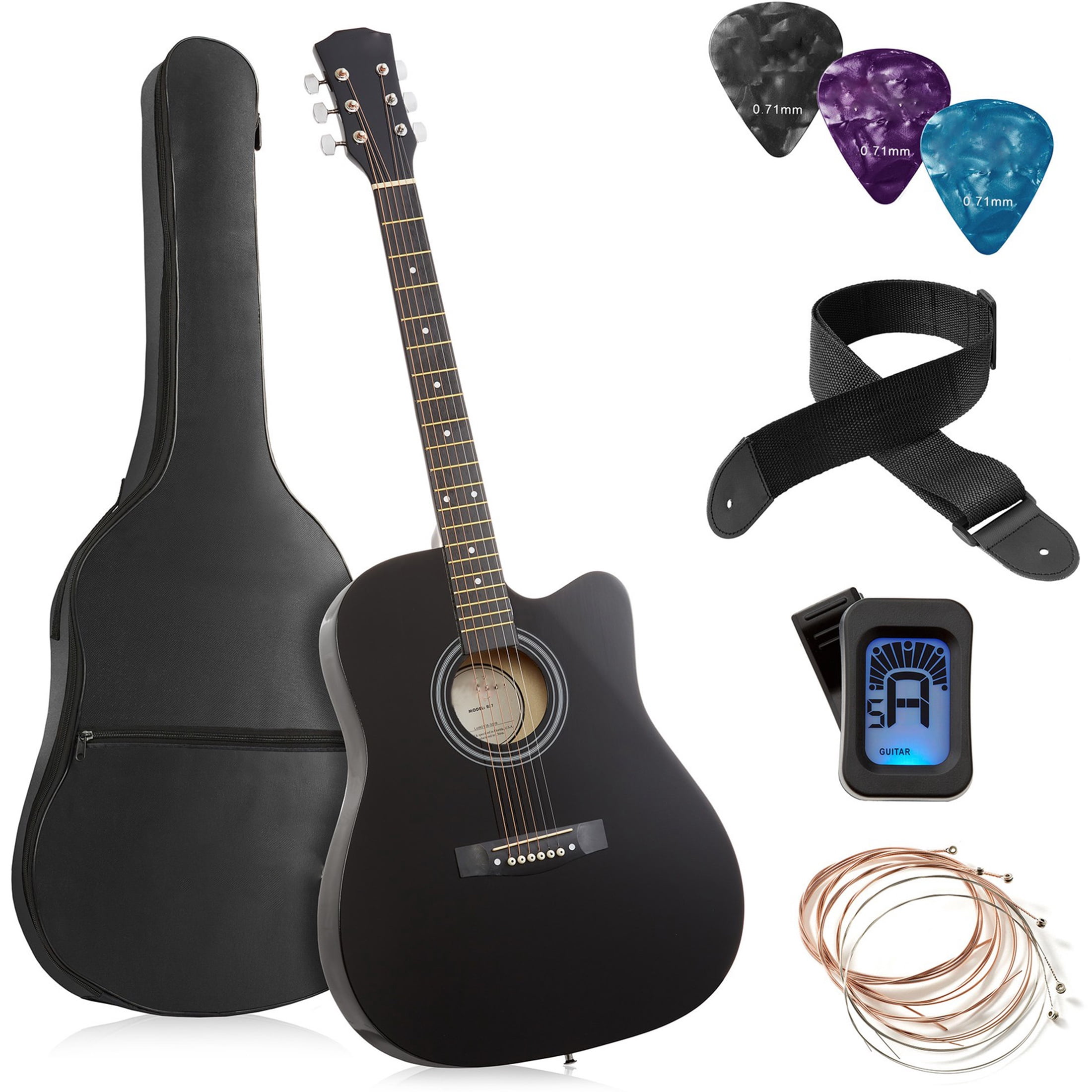 Yunken 41-inch Beginner Cutaway Acoustic Guitar Package, Full Size Basic Starter Kit w/Gig Bag, Strings, Strap, Tuner, Picks-mint green