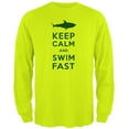 thumbnail image 1 of Shark Keep Calm and Swim Fast Mens Long Sleeve T Shirt, 1 of 1