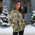 thumbnail image 5 of Garronmavis Women's Sweatshirt Camouflage Size 3XL Oversized Camo Hunting Deer with Pockets Loose Fall Winter Outfits Crewneck Sweatshirt for Women, 5 of 6
