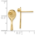 thumbnail image 3 of 14k Yellow Gold Tennis Racquet Ball Earrings Drop Dangle Sport, 3 of 7