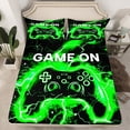 thumbnail image 2 of Castle Fairy Teens Boys Girls Black Green Gamepads 3Pcs Twin Sheet Sets,Video Game Twin Fitted Sheet,Abstract Lightning Breathable Flat Sheet,Microfiber Bedroom Decor, 2 of 7