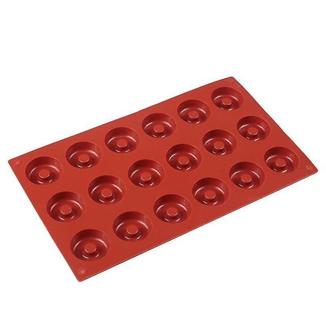 Mini molde redondo para rosquillas y molde para pasteles para hornear bricolaje (18 rejillas)
