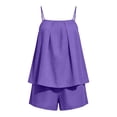 thumbnail image 4 of Enjoytime 2 Piece Sets for Women Sleeveless Camisole Shorts Matching Set Solid Color Travel Vacation Plus Size Outfits, 4 of 7
