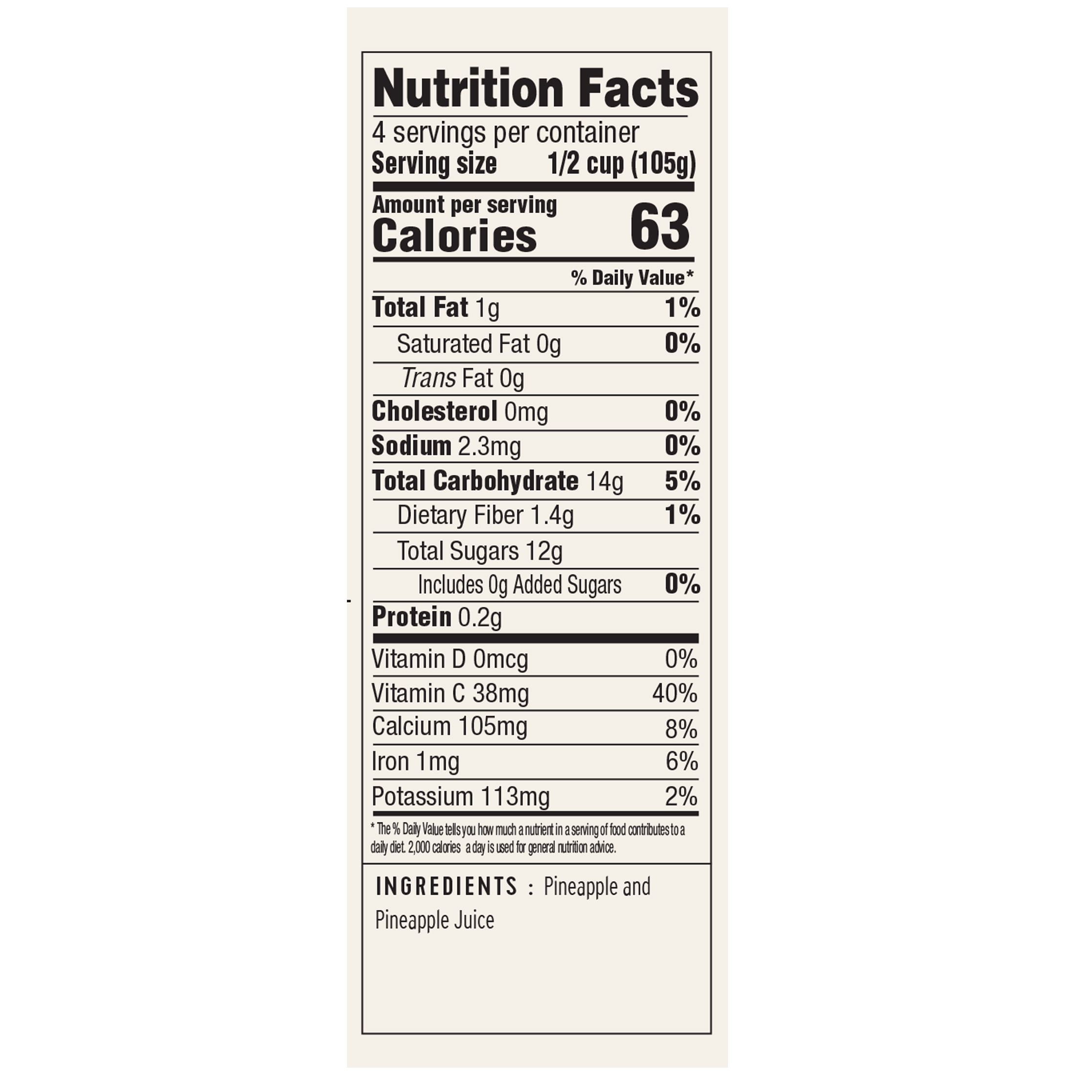 (4 pack) Golden Farms Unsweetened Conventional Pineapple Chunks, 14 Oz Can