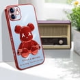 thumbnail image 5 of FIEWESEY Compatible iPhone 12 Phone Case, Cool Bear Shockproof Fashion Full Protection Soft TPU Scratch Slim Case for iPhone 12 6.1 inch (Red), 5 of 6