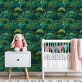 thumbnail image 3 of Boho Peel and Stick Wallpaper Green Forest Waterfalls Vibrant Trees Wall Mural 23.6in x 9.8ft Self Adhesive Removable Wall Paper Renter Friendly Wallpaper for Bedroom Kitchen Farm, 3 of 8