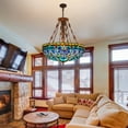 thumbnail image 6 of 5 Light Tiffany Pendant Light Fixture Adjustable Hight Stained Glass Tiffany Chandelier, 6 of 6