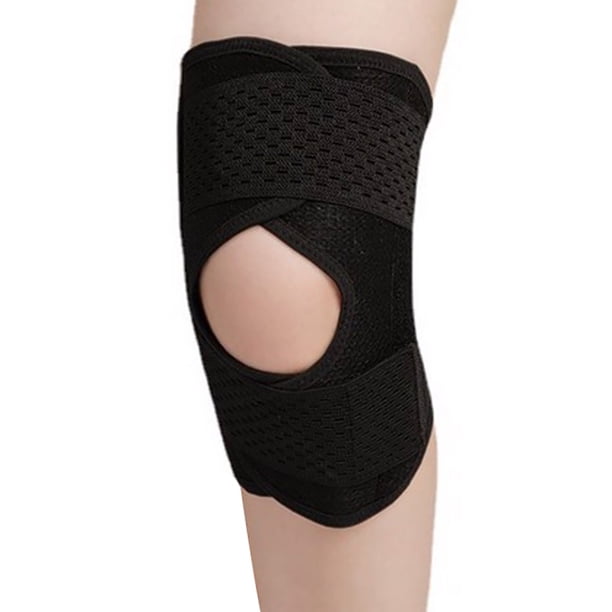 Sidaley soporte de rodilla protector de articulaciones elásticas mujeres presurizado transpirable banda fija montañismo deportes negro / pie Cables de audio/vídeo Negro/Pie izquierdo/XL