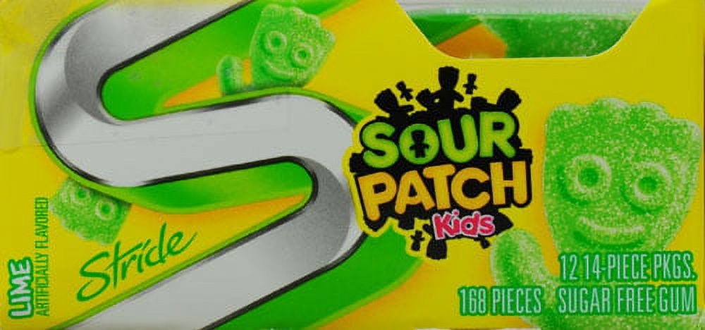 Stride Sour Patch Kids Lime Sugar Free Gum, 14 pc