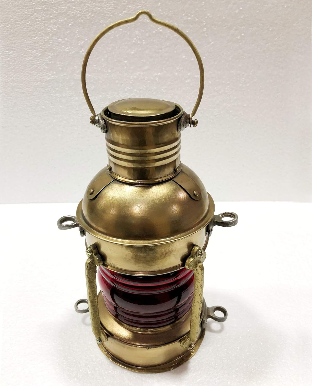 Nautical Antique 10" Ship Lamp Boat Red Oil Lantern Maritime Collectible Decorative
