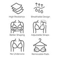 thumbnail image 5 of JOY BRA Scoopneck Seamless Bras for Women | Wireless Full Coverage Push Up Womens Sports Bra | Comfortable Everyday Bras (One Size)(Heavenly Pink), 5 of 5
