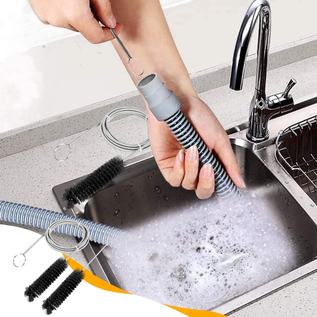 Xihbxyly Limpiador de Pipas con Cepillo Largo, Diseño Flexible de Acero Inoxidable, 78,74 Pulgadas de Largo, Cerdas Giratorias para Facilitar La Limpieza de Esquinas, Multifuncional para Acuarios, Co