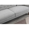 thumbnail image 4 of Mid Century Couches, 3-Seat Linen Love Seat Sofa with 2 Throw Pillows, Armrest and Wooden Legs, Button Tufted Upholstered Loveseats for Living Room, Bedroom, Office, Apartment (Grey), 4 of 9