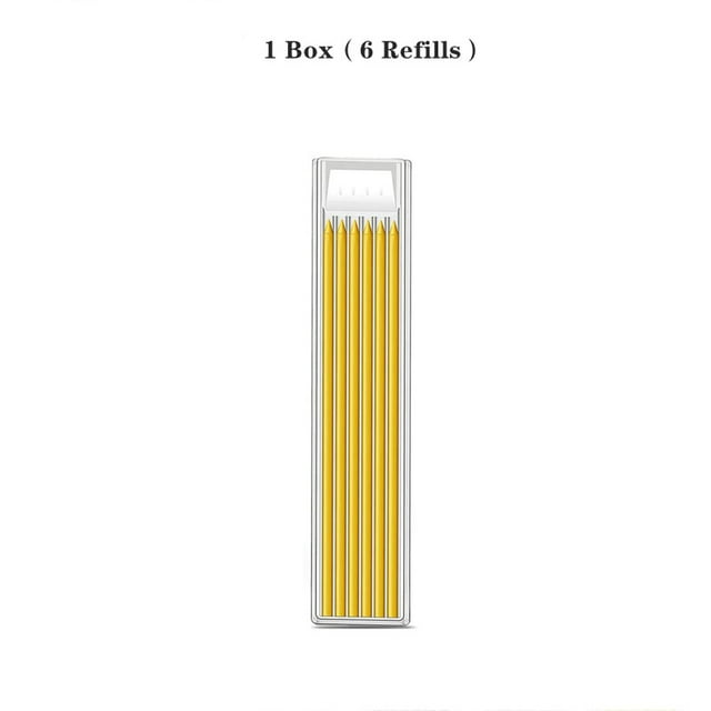 Solid Carpenter Pencil Set With 6 Refill Leads Built-in Sharpener Marking Tool Woodworking Deep Hole Mechanical Pencils