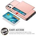 thumbnail image 3 of Card Holder iPhone 11 Case (Black) Dual Layer Shockproof Wallet with Heavy Duty Protection, 3 of 5
