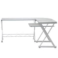 thumbnail image 5 of Techni Sport Gaming Desk with Clear Glass Top, Silver, 5 of 7